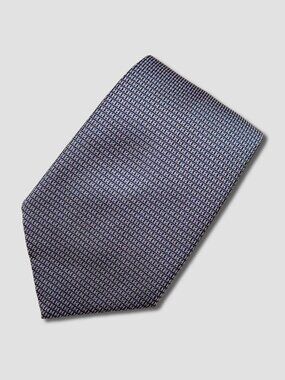 HERMES NAVY LIGHT PINK H LOGO PRINT SILK NECKTIE
